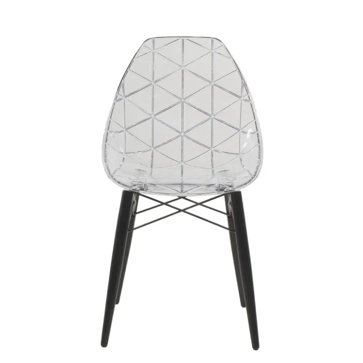 Chaise De Salle à Manger|Chaise Salon*Prisma Chaise scandinave transparente avec pieds en bois