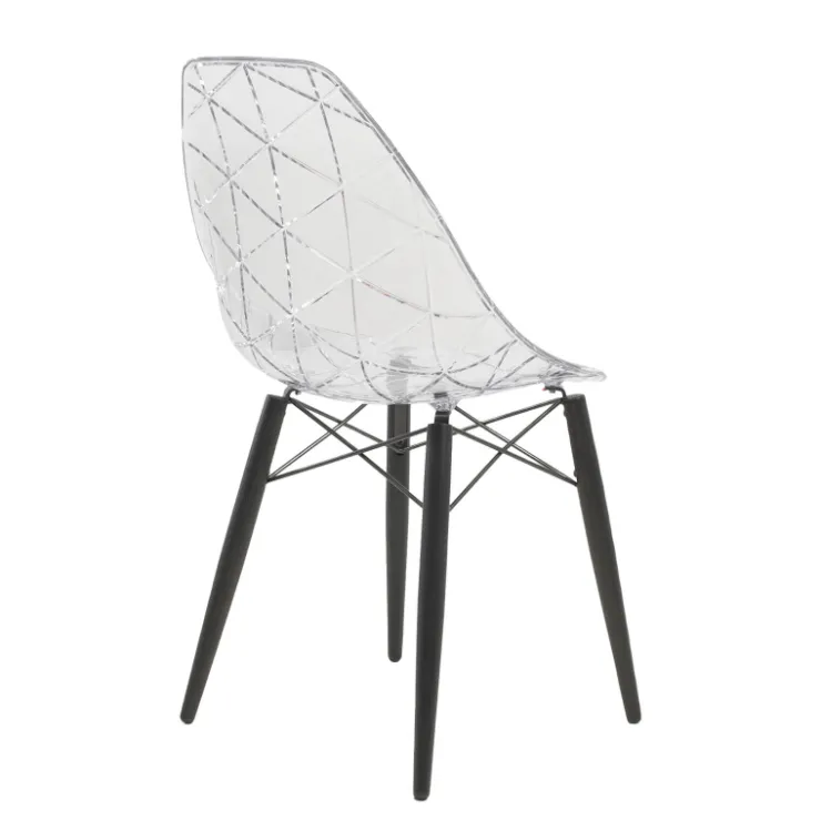 Chaise De Salle à Manger|Chaise Salon*Prisma Chaise scandinave transparente avec pieds en bois
