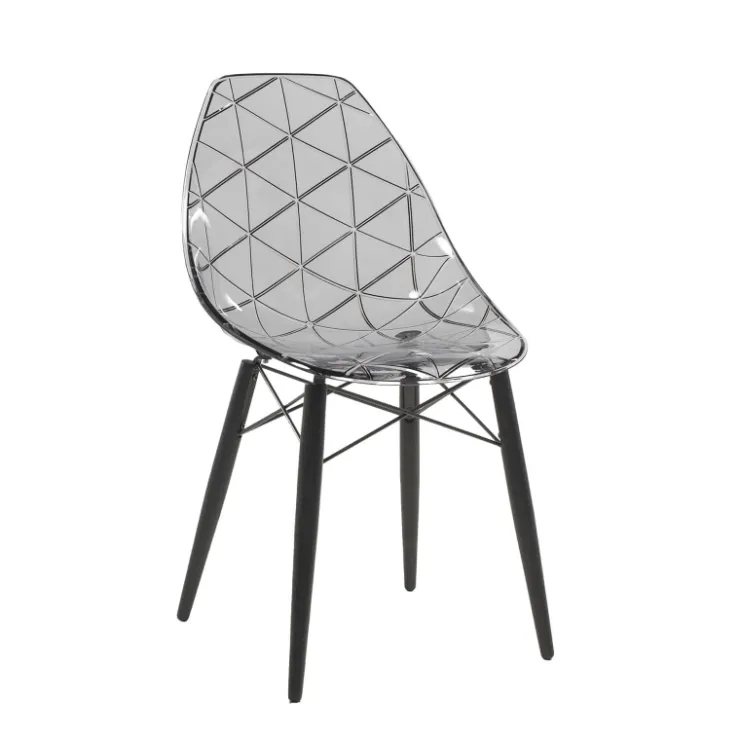 Chaise De Salle à Manger|Chaise Salon*Prisma Chaise scandinave transparente avec pieds en bois