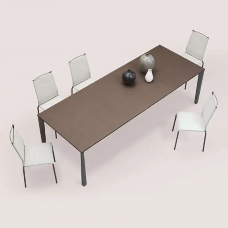 Ingenia casa Table De Salle à Manger*Prisma Ingenia by Bontempi® Table moderne extensible en mélaminé et acier laqué