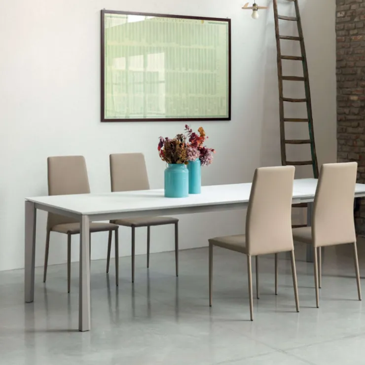 Ingenia casa Table De Salle à Manger*Prisma Ingenia by Bontempi® Table extensible moderne en céramique et acier laqué