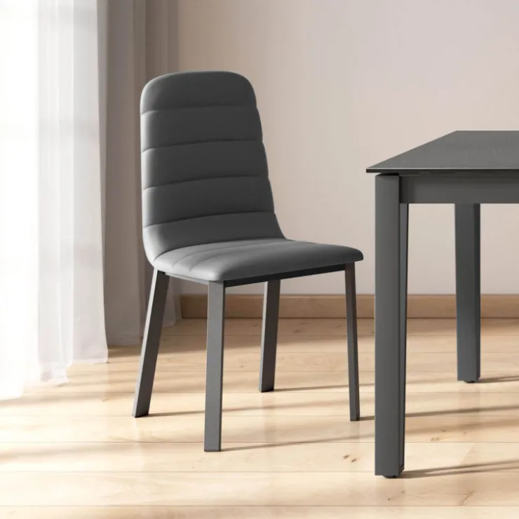 Cancio Chaise De Salle à Manger*Pulsar Chaise contemporaine en tissu et métal