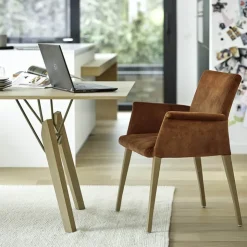 Mobitec Chaise De Salle à Manger|Chaise Salon*Pure classic ® Fauteuil cocooning en tissu avec pieds en bois