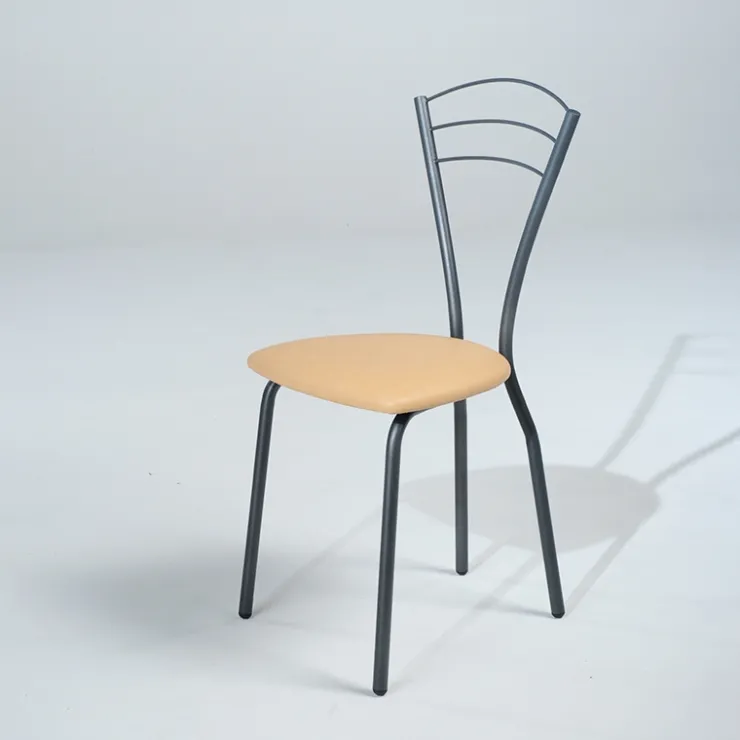 Carrier Chaise De Cuisine*Rebecca Chaise contemporaine française en métal avec assise rembourrée