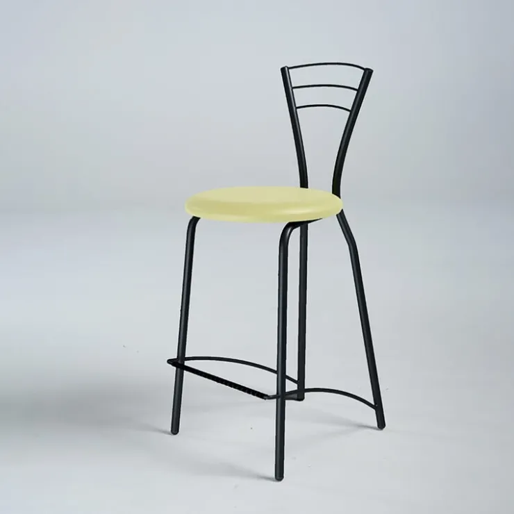 Carrier Tabouret Snack (assise +/- 65 Cm)|Tabouret De Bar (assise +/- 80 Cm)*Rebecca Tabouret haut avec dossier et pieds en métal fabriqué en France