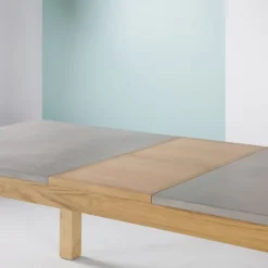 Neoh Table De Salle à Manger*Repas Table française extensible en béton ciré et bois massif