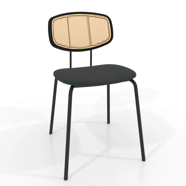 Perfecta Chaise De Cuisine|Chaise De Salle à Manger*Ritmo Chaise rétro avec dossier en cannage rotin et assise en simili