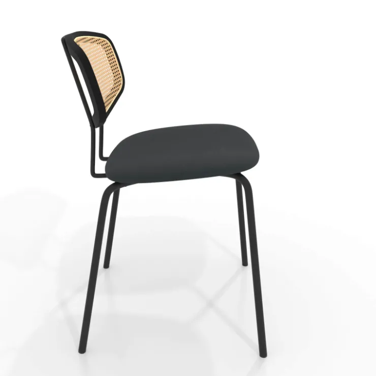 Perfecta Chaise De Cuisine|Chaise De Salle à Manger*Ritmo Chaise rétro avec dossier en cannage rotin et assise en simili