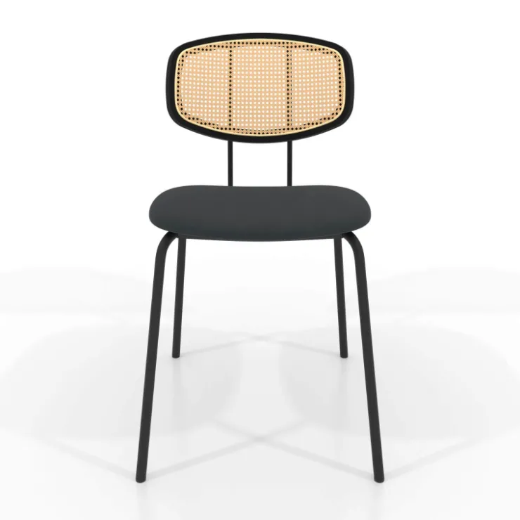 Perfecta Chaise De Cuisine|Chaise De Salle à Manger*Ritmo Chaise rétro avec dossier en cannage rotin et assise en simili