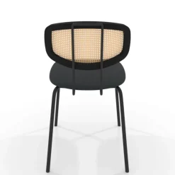 Perfecta Chaise De Cuisine|Chaise De Salle à Manger*Ritmo Chaise rétro avec dossier en cannage rotin et assise en simili