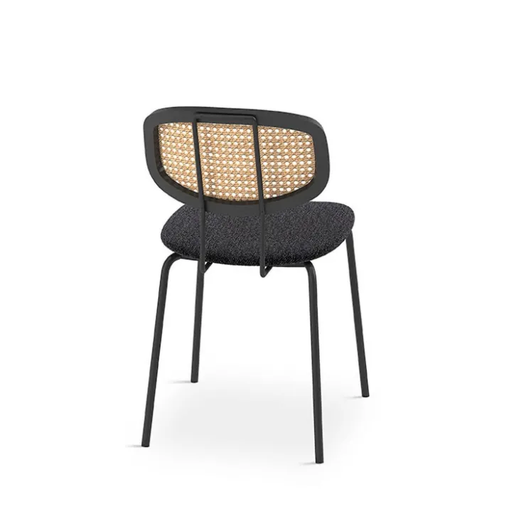 Perfecta Chaise De Salle à Manger|Chaise Salon*Ritmo Chaise vintage dossier en cannage rotin et assise tissu