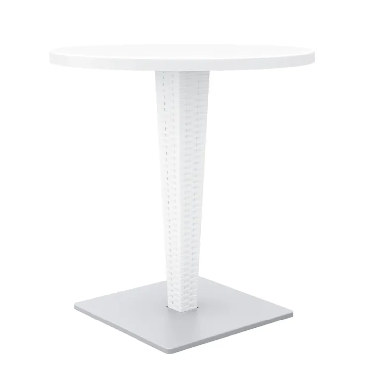 Table De Jardin*Riva Table de jardin ronde en résine tressée et plateau werzalit