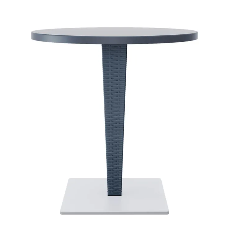 Table De Jardin*Riva Table de jardin ronde en résine tressée et plateau werzalit