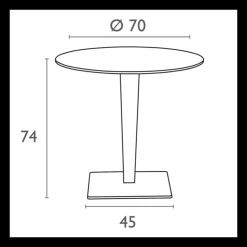 Table De Jardin*Riva Table de jardin ronde en résine tressée et plateau werzalit