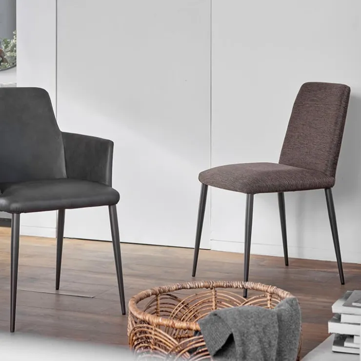 Mobitec Chaise De Salle à Manger*Rob C03 ® Chaise de salle à manger en tissu et métal