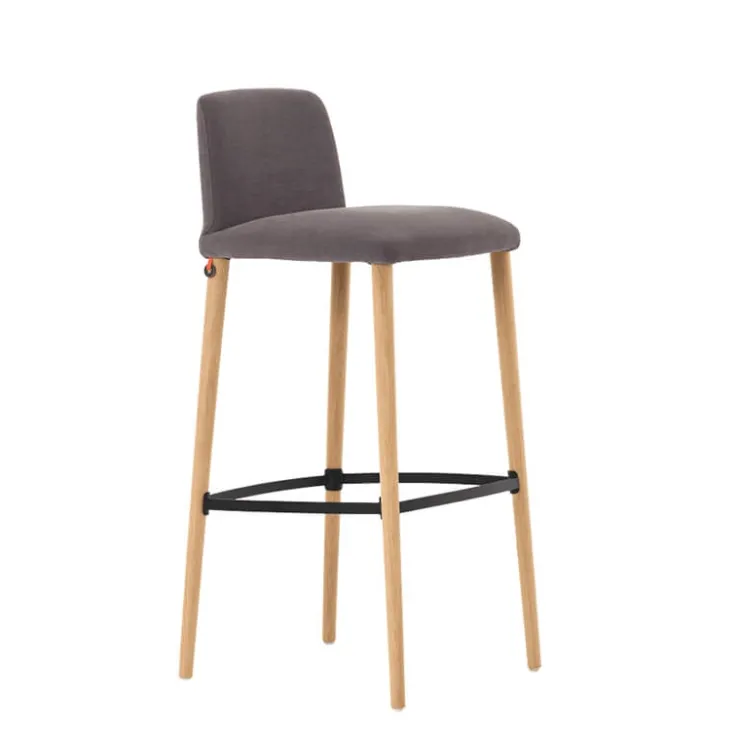 Mobitec Tabouret De Bar (assise +/- 80 Cm)*Rob C06 ® Tabouret de bar en tissu et pieds bois massif