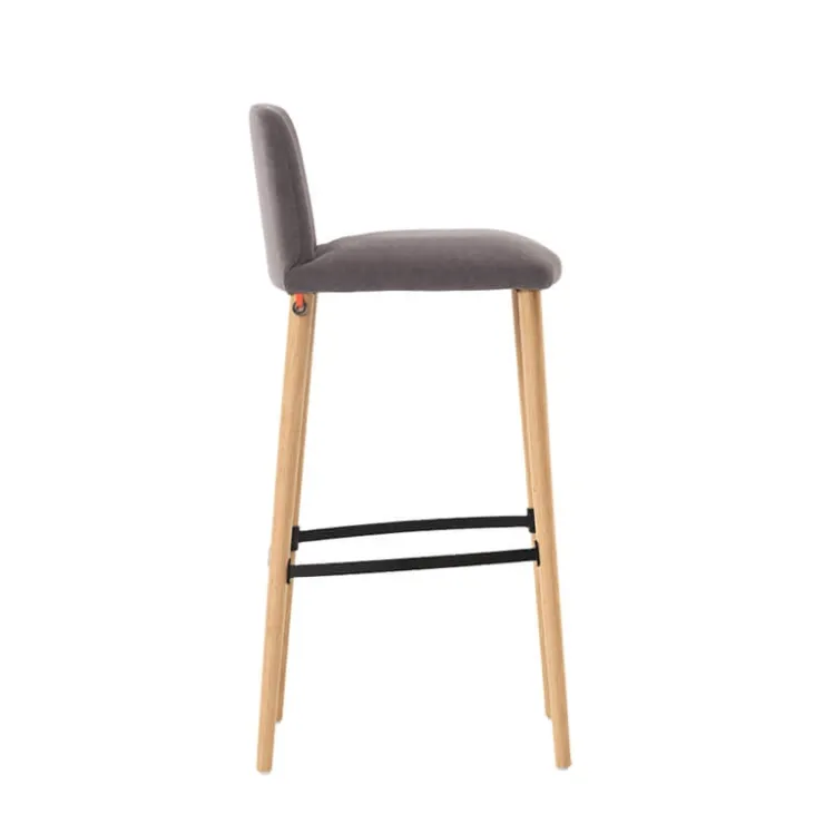 Mobitec Tabouret De Bar (assise +/- 80 Cm)*Rob C06 ® Tabouret de bar en tissu et pieds bois massif