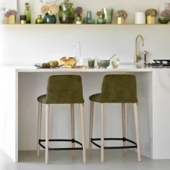 Mobitec Tabouret Snack (assise +/- 65 Cm)|Tabouret De Bar (assise +/- 80 Cm)*Rob C05 ® Tabouret snack en tissu et bois massif