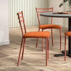 Perfecta Chaise De Cuisine*Romy Chaise de cuisine avec assise rembourrée en simili et dossier en métal