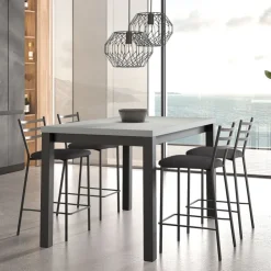 Perfecta Tabouret Snack (assise +/- 65 Cm)|Tabouret De Bar (assise +/- 80 Cm)*Romy Tabouret snack en tissu et dossier en métal