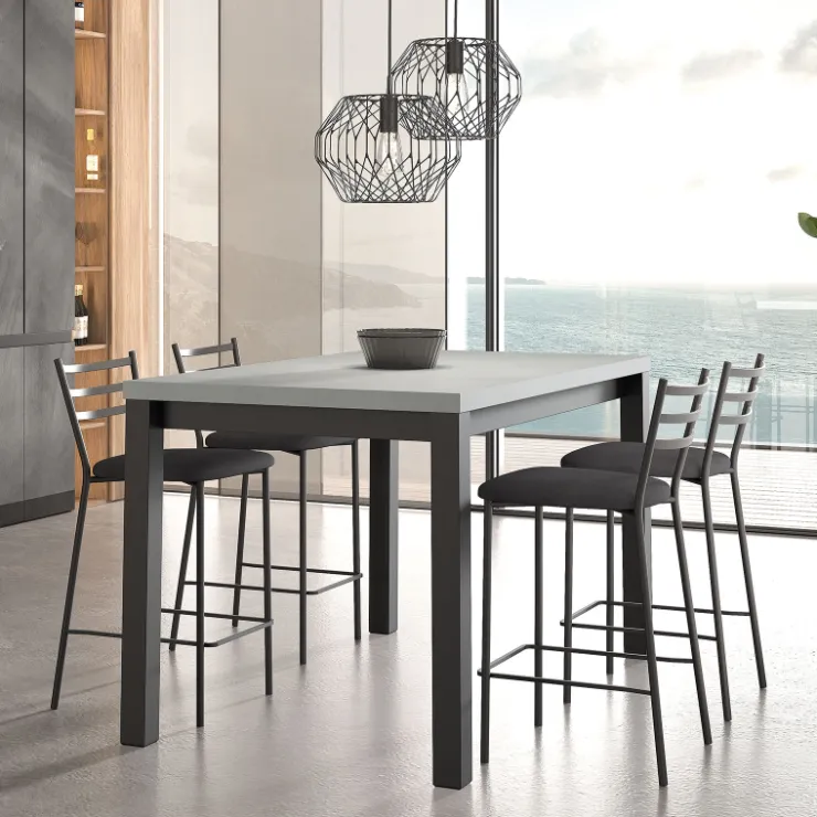 Perfecta Tabouret Snack (assise +/- 65 Cm)|Tabouret De Bar (assise +/- 80 Cm)*Romy Tabouret snack en tissu et dossier en métal