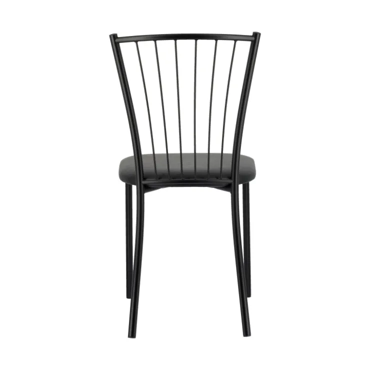 Perfecta Chaise De Cuisine*Roxane Chaise de cuisine noire en métal avec assise en simili rembourrée