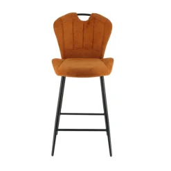 Tabouret Snack (assise +/- 65 Cm)|Tabouret De Bar (assise +/- 80 Cm)*SachaTabouret snack en tissu pivotant avec poignée et pieds en métal