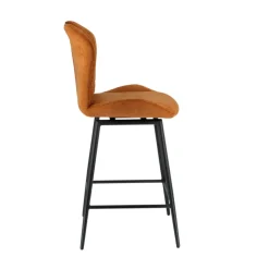 Tabouret Snack (assise +/- 65 Cm)|Tabouret De Bar (assise +/- 80 Cm)*SachaTabouret snack en tissu pivotant avec poignée et pieds en métal