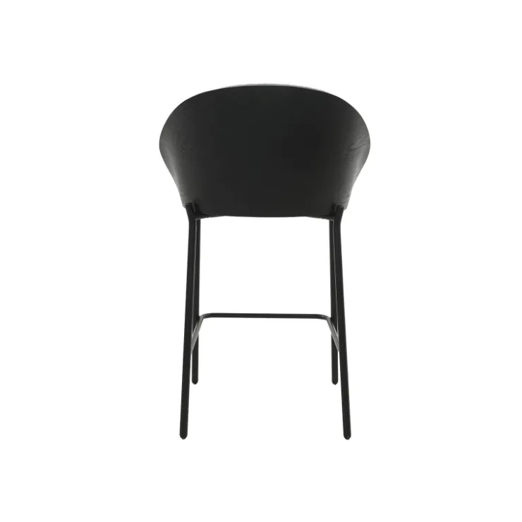 Tabouret Snack (assise +/- 65 Cm)|Tabouret De Bar (assise +/- 80 Cm)*SandroTabouret snack bimatière en tissu avec dossier bois et pieds en métal