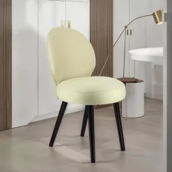 Sessio Chaise De Salle à Manger|Chaise Salon*Severus Chaise cosy en tissu et pieds bois