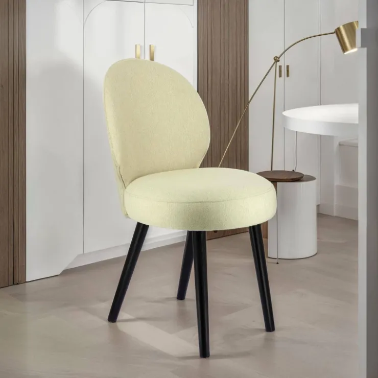 Sessio Chaise De Salle à Manger|Chaise Salon*Severus Chaise cosy en tissu et pieds bois