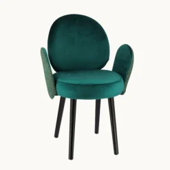 Sessio Chaise De Salle à Manger|Chaise Salon*Severus Fauteuil cosy bicolore en tissu et pieds bois