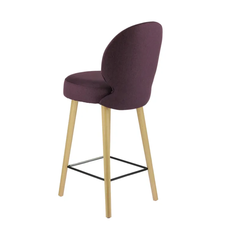 Sessio Tabouret Snack (assise +/- 65 Cm)|Tabouret De Bar (assise +/- 80 Cm)*Severus Tabouret snack cosy en tissu avec pieds en bois