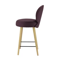 Sessio Tabouret Snack (assise +/- 65 Cm)|Tabouret De Bar (assise +/- 80 Cm)*Severus Tabouret snack cosy en tissu avec pieds en bois