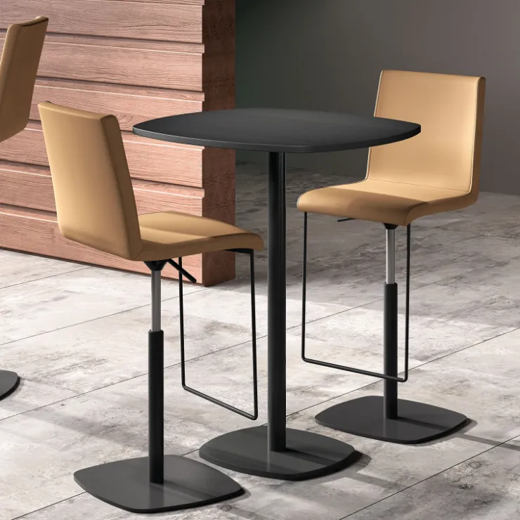 Perfecta Tabouret Snack (assise +/- 65 Cm)|Tabouret De Bar (assise +/- 80 Cm)*Sherpa Tabouret en simili réglable en hauteur et pivotant rembourré