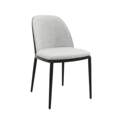 Chaise De Salle à Manger*SimoneChaise bimatière en tissu dossier bois avec pieds en métal