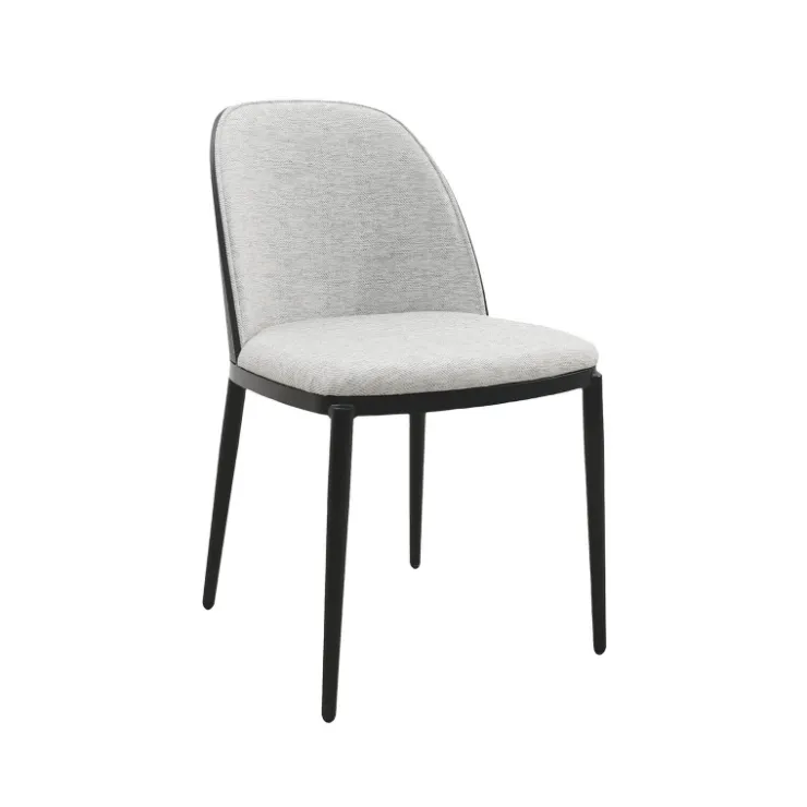 Chaise De Salle à Manger*SimoneChaise bimatière en tissu dossier bois avec pieds en métal