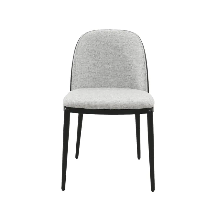 Chaise De Salle à Manger*SimoneChaise bimatière en tissu dossier bois avec pieds en métal