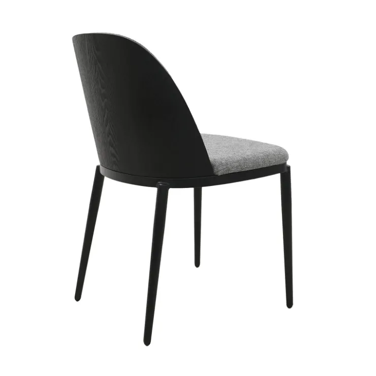 Chaise De Salle à Manger*SimoneChaise bimatière en tissu dossier bois avec pieds en métal