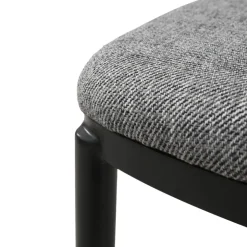 Chaise De Salle à Manger*SimoneChaise bimatière en tissu dossier bois avec pieds en métal
