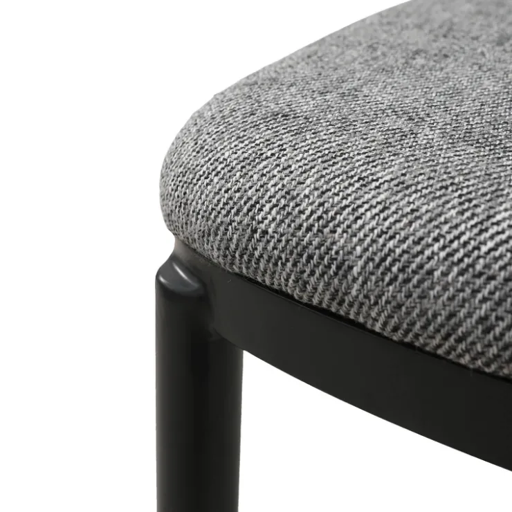 Chaise De Salle à Manger*SimoneChaise bimatière en tissu dossier bois avec pieds en métal