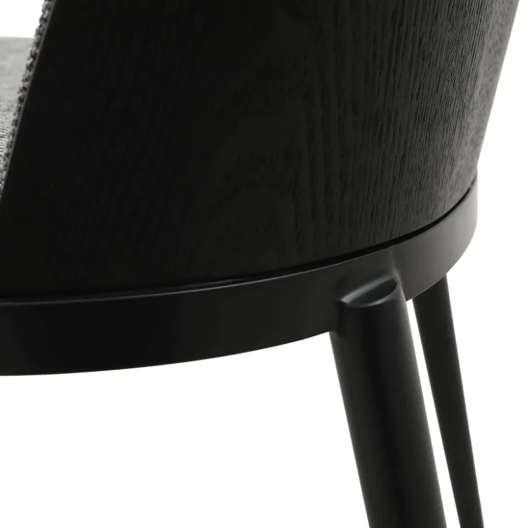 Chaise De Salle à Manger*SimoneChaise bimatière en tissu dossier bois avec pieds en métal