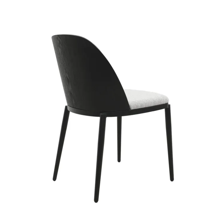 Chaise De Salle à Manger*SimoneChaise bimatière en tissu dossier bois avec pieds en métal