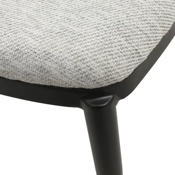 Chaise De Salle à Manger*SimoneChaise bimatière en tissu dossier bois avec pieds en métal