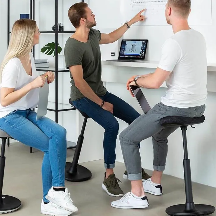 Top Star Tabouret Snack (assise +/- 65 Cm)|Tabouret De Bar (assise +/- 80 Cm)*Sitness H1 Tabouret assis debout ergonomique réglable en hauteur