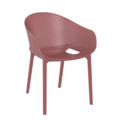 Fauteuil De Jardin*Sky Pro Fauteuil de jardin moderne empilable coque microperforée en polypropylène
