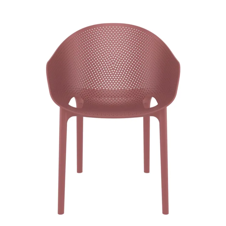 Chaise De Cuisine|Chaise De Salle à Manger*Sky Pro Fauteuil moderne empilable avec coque microperforée en polypropylène