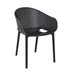 Chaise De Cuisine|Chaise De Salle à Manger*Sky Pro Fauteuil moderne empilable avec coque microperforée en polypropylène