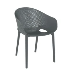 Chaise De Cuisine|Chaise De Salle à Manger*Sky Pro Fauteuil moderne empilable avec coque microperforée en polypropylène