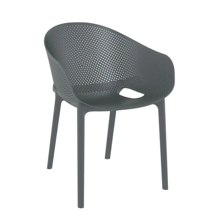 Chaise De Cuisine|Chaise De Salle à Manger*Sky Pro Fauteuil moderne empilable avec coque microperforée en polypropylène